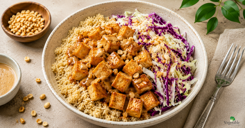 Peanut Ginger Tofu Bowl